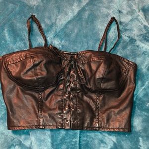 Forever 21 Pleather bralette Sz S